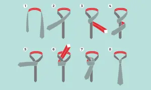Steg-för-steg-guide för att knyta en elegant fransk slipsknut.