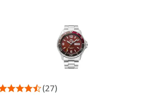 Orient Kamasu Red dykarklocka med silverfärgat armband och en röd urtavla. Perfekt för äventyraren.