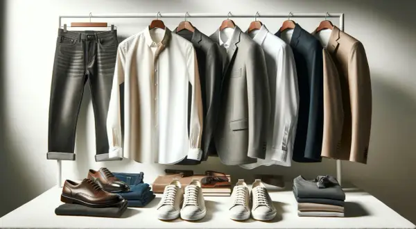 Stiltips herr: En garderob med kavajer, skjortor, jeans och skor. Perfekt för den stilmedvetne mannen.