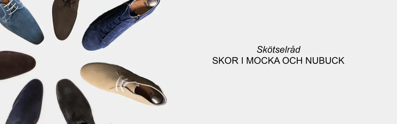 Sk&ouml;tselr&aring;d f&ouml;r skor i mocka och nubuck. V&auml;lj din favoritf&auml;rg f&ouml;r att skydda mot mocka regn.